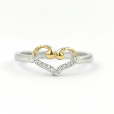  92.5 sterling Silver Heart Shaped Ring For Girls